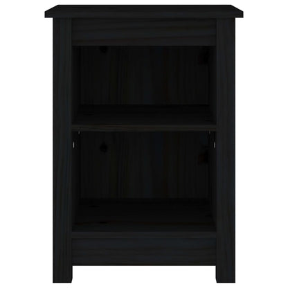 vidaXL Nachttische 2 Stk. Schwarz 40x35x55 cm Massivholz Kiefer
