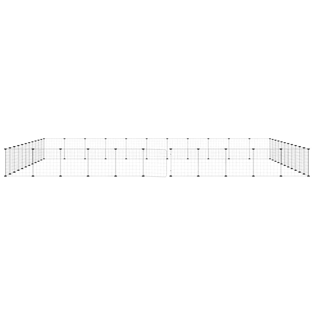 vidaXL 44-tlg. Haustierkäfig mit Tür Schwarz 35x35 cm Stahl