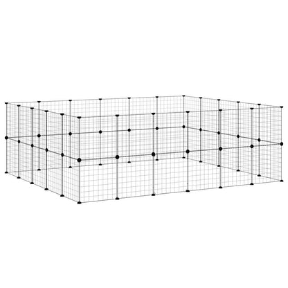 vidaXL 44 pièces Cage pour animaux avec porte Noir 35x35 cm Acier