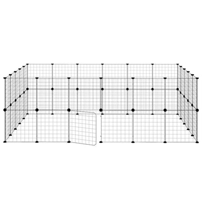 vidaXL 44 pièces Cage pour animaux avec porte Noir 35x35 cm Acier