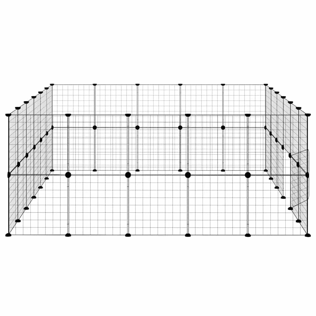 vidaXL 44 pièces Cage pour animaux avec porte Noir 35x35 cm Acier