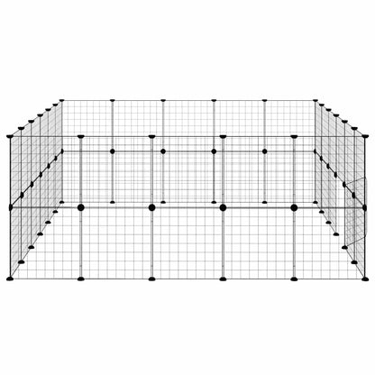 vidaXL 44 pièces Cage pour animaux avec porte Noir 35x35 cm Acier