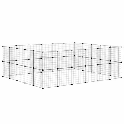 vidaXL 44 pièces Cage pour animaux avec porte Noir 35x35 cm Acier