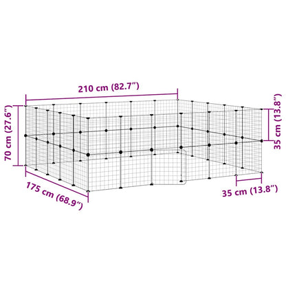 vidaXL 44 pièces Cage pour animaux avec porte Noir 35x35 cm Acier