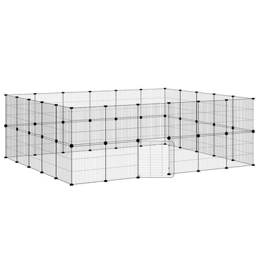 vidaXL 44-tlg. Haustierkäfig mit Tür Schwarz 35x35 cm Stahl