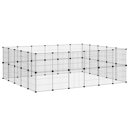 vidaXL 44-tlg. Haustierkäfig mit Tür Schwarz 35x35 cm Stahl