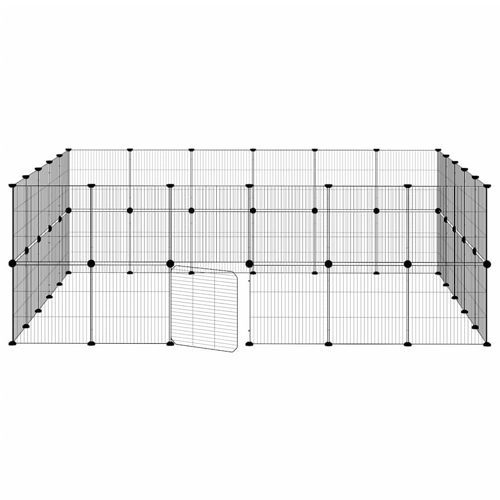 vidaXL 44-tlg. Haustierkäfig mit Tür Schwarz 35x35 cm Stahl