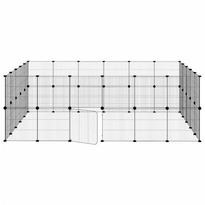 vidaXL 44-tlg. Haustierkäfig mit Tür Schwarz 35x35 cm Stahl