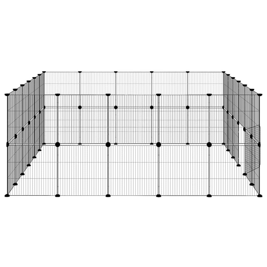 vidaXL 44-tlg. Haustierkäfig mit Tür Schwarz 35x35 cm Stahl