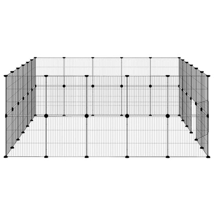 vidaXL 44-tlg. Haustierkäfig mit Tür Schwarz 35x35 cm Stahl