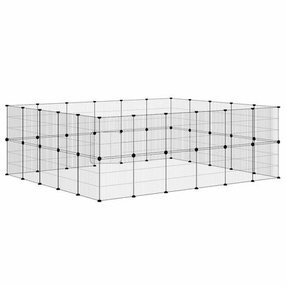 vidaXL 44-tlg. Haustierkäfig mit Tür Schwarz 35x35 cm Stahl