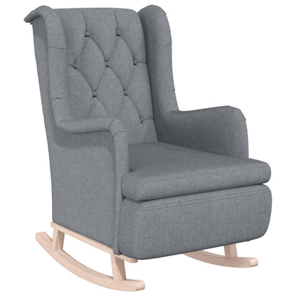 vidaXL Fauteuil à bascule avec repose-pieds Tissu Gris clair