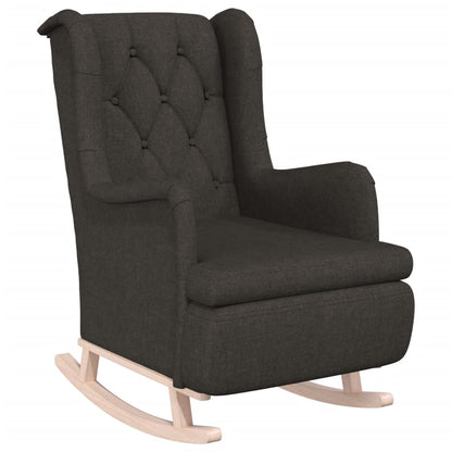 vidaXL Fauteuil à bascule avec pouf Tissu gris foncé