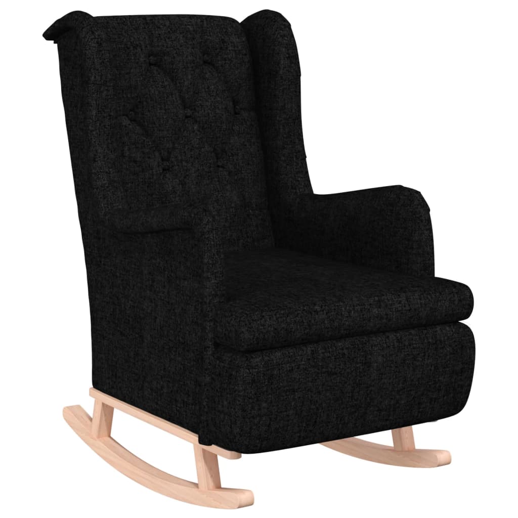 vidaXL Fauteuil à bascule avec repose-pieds Noir Tissu
