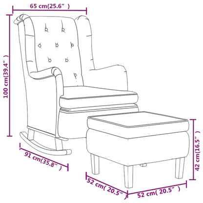 vidaXL Fauteuil à bascule avec repose-pieds Noir Tissu