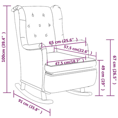 vidaXL Fauteuil à bascule avec repose-pieds Noir Tissu