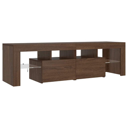Meuble TV vidaXL avec lumières LED marron aspect chêne 140x36,5x40 cm
