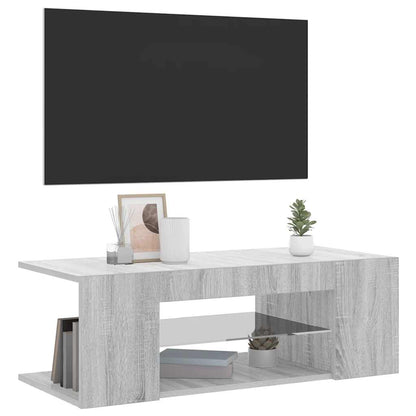 TV-Schrank mit LED-Leuchten Grau Sonoma 90x39x30 cm