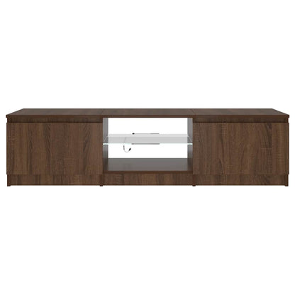Meuble TV vidaXL avec lumières LED marron aspect chêne 140x40x36 cm