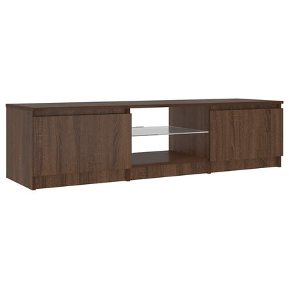 Meuble TV vidaXL avec lumières LED marron aspect chêne 140x40x36 cm