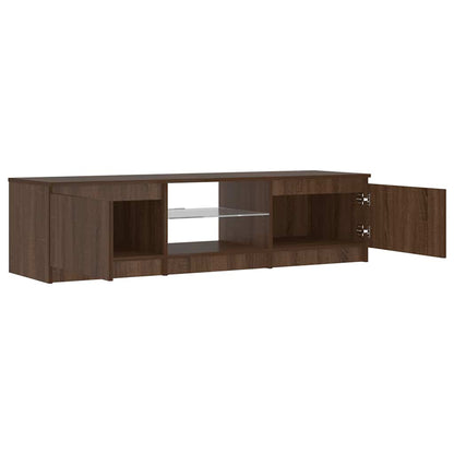 Meuble TV vidaXL avec lumières LED marron aspect chêne 140x40x36 cm