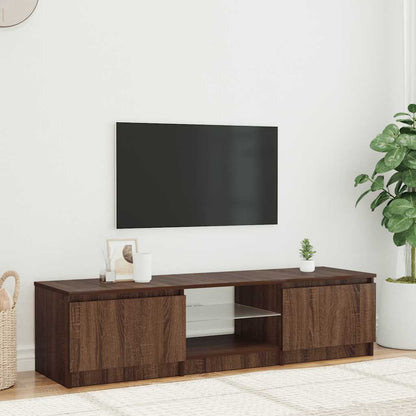 Meuble TV vidaXL avec lumières LED marron aspect chêne 140x40x36 cm