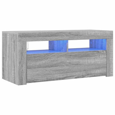 Meuble TV vidaXL avec lumières LED gris Sonoma 90x35x40 cm