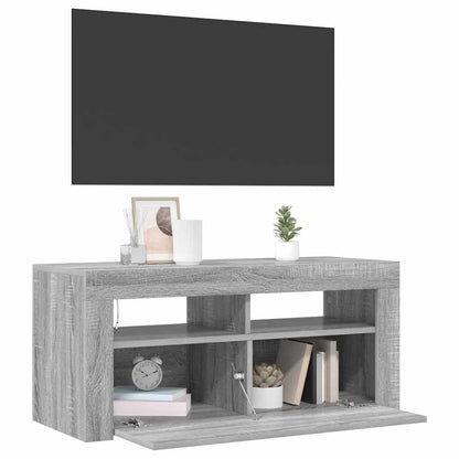 Meuble TV vidaXL avec lumières LED gris Sonoma 90x35x40 cm