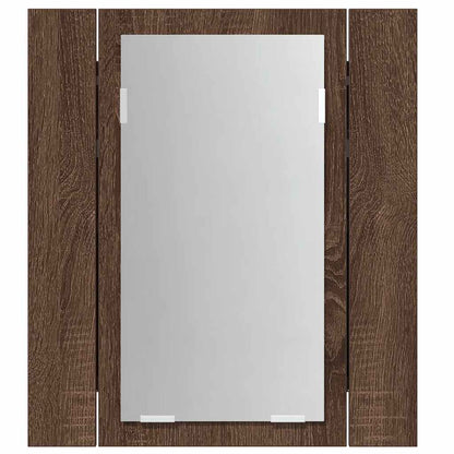 vidaXL LED-Spiegelschrank Braun Eichen-Optik 40x12x45 cm Holzwerkstoff