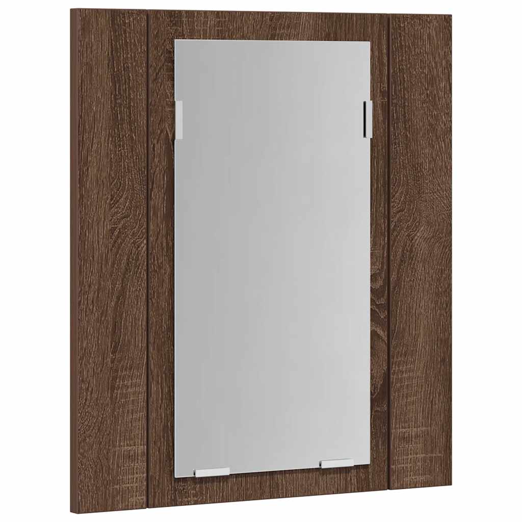 vidaXL LED-Spiegelschrank Braun Eichen-Optik 40x12x45 cm Holzwerkstoff