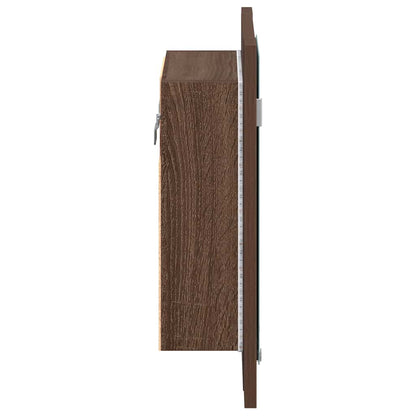 vidaXL LED-Spiegelschrank Braun Eichen-Optik 40x12x45 cm Holzwerkstoff