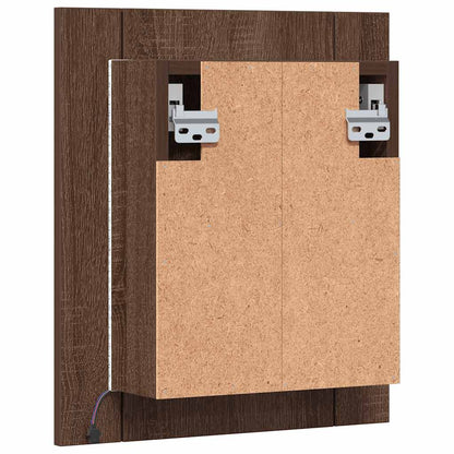 vidaXL LED-Spiegelschrank Braun Eichen-Optik 40x12x45 cm Holzwerkstoff