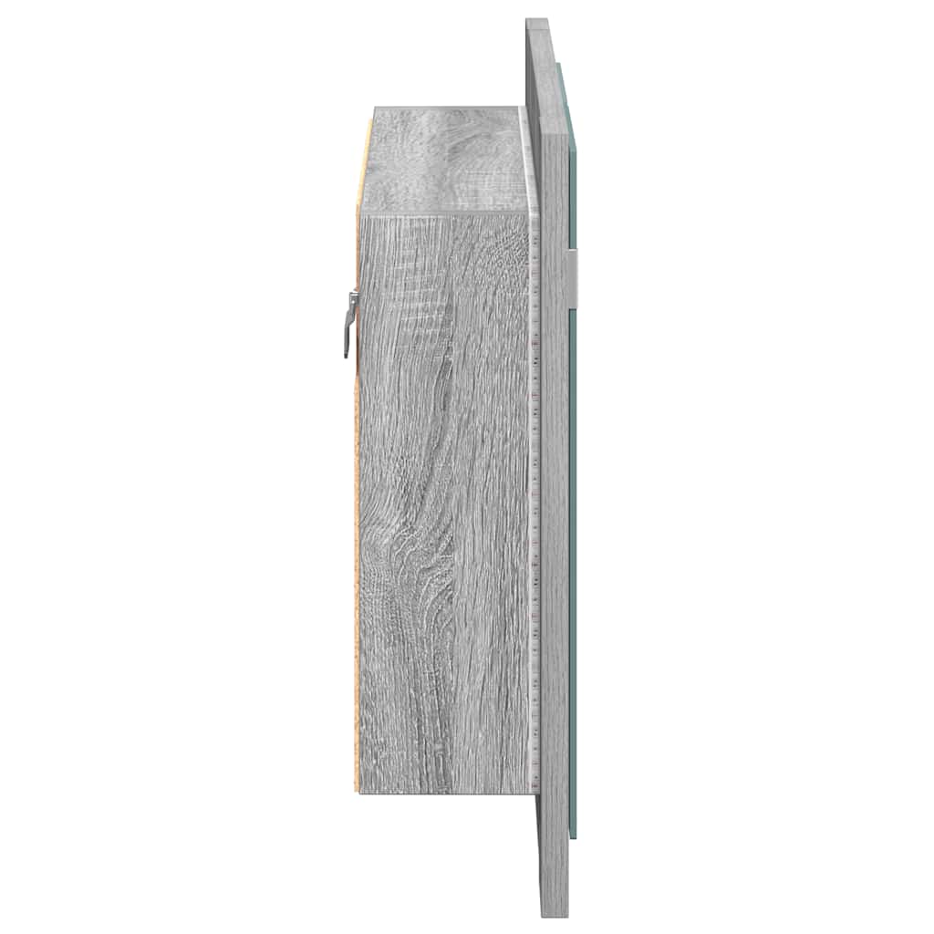 vidaXL LED-Spiegelschrank Grau Sonoma 60x12x45 cm Holzwerkstoff