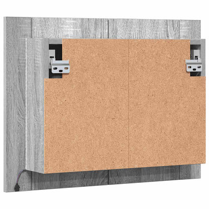 vidaXL LED-Spiegelschrank Grau Sonoma 60x12x45 cm Holzwerkstoff