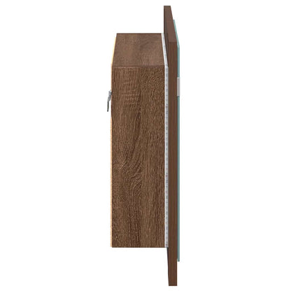 vidaXL LED-Spiegelschrank Braun Eichen-Optik 60x12x45 cm Holzwerkstoff