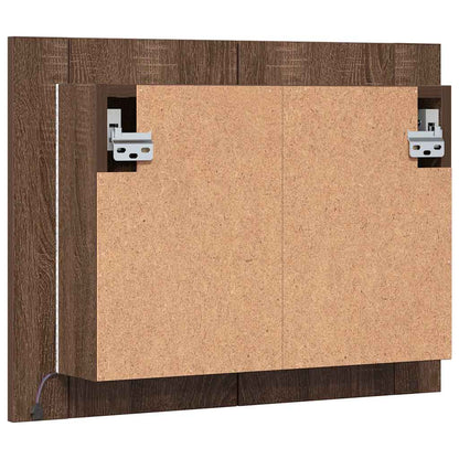 vidaXL LED-Spiegelschrank Braun Eichen-Optik 60x12x45 cm Holzwerkstoff