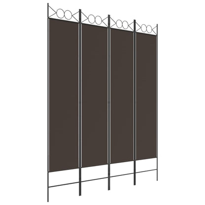 vidaXL 4-tlg. Paravent Braun 160x200 cm Stoff
