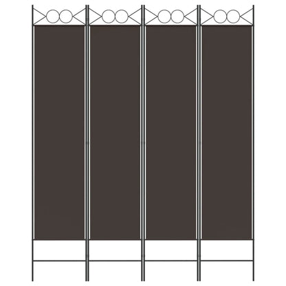 vidaXL 4-tlg. Paravent Braun 160x200 cm Stoff