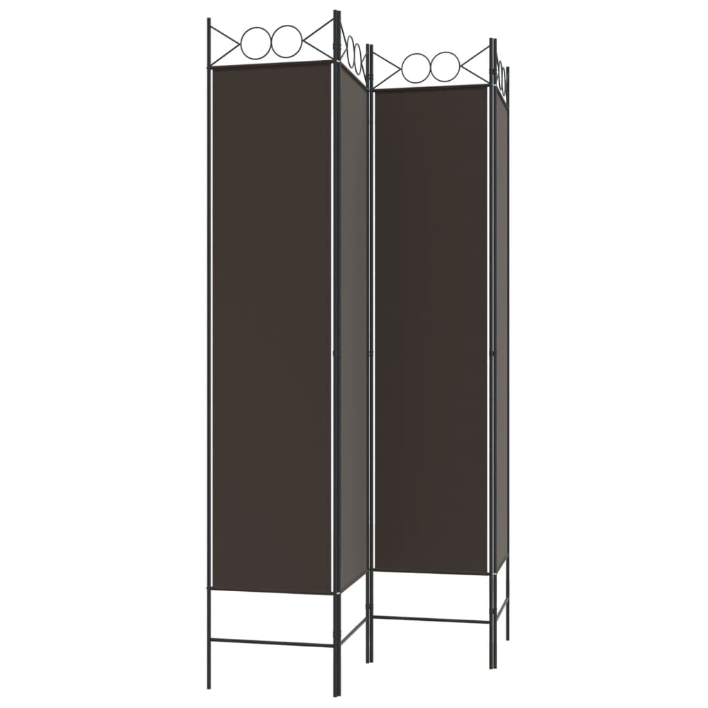 vidaXL 4-tlg. Paravent Braun 160x200 cm Stoff
