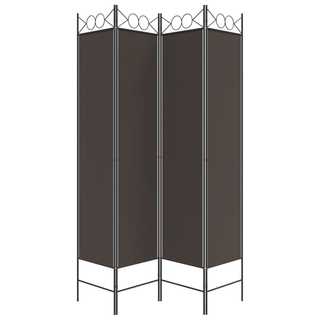 vidaXL 4-tlg. Paravent Braun 160x200 cm Stoff