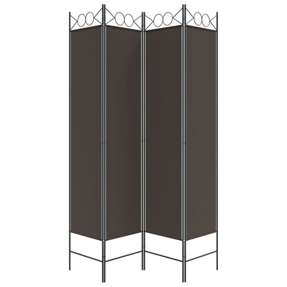 vidaXL 4-tlg. Paravent Braun 160x200 cm Stoff