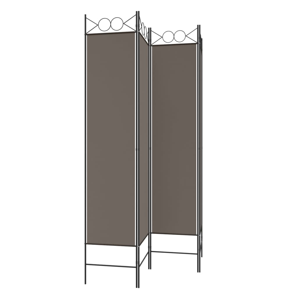 vidaXL 4-tlg. Paravent Anthrazit 160x200 cm Stoff