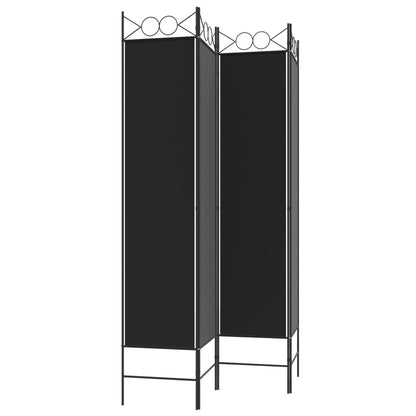 vidaXL 4-tlg. Paravent Schwarz 160x200 cm Stoff