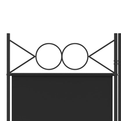 vidaXL 4-tlg. Paravent Schwarz 160x200 cm Stoff