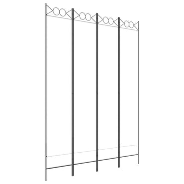 vidaXL 4-tlg. Paravent Weiß 160x220 cm Stoff
