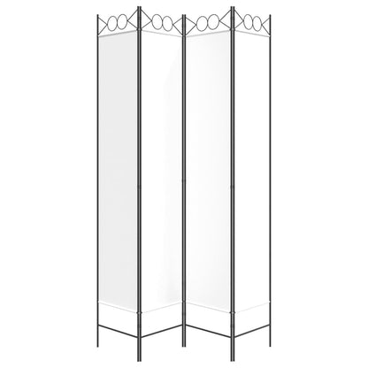 vidaXL 4-tlg. Paravent Weiß 160x220 cm Stoff