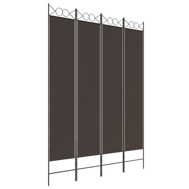 vidaXL 4-tlg. Paravent Braun 160x220 cm Stoff