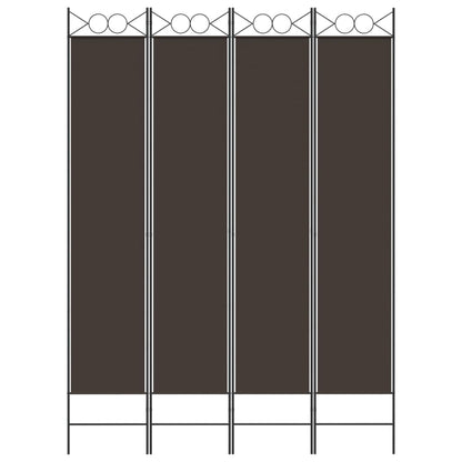 vidaXL 4-tlg. Paravent Braun 160x220 cm Stoff