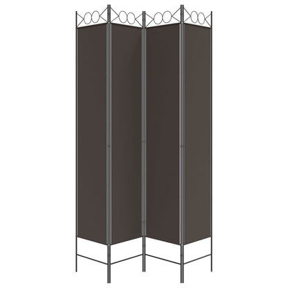 vidaXL 4-tlg. Paravent Braun 160x220 cm Stoff