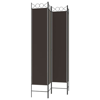 vidaXL 4-tlg. Paravent Braun 160x220 cm Stoff